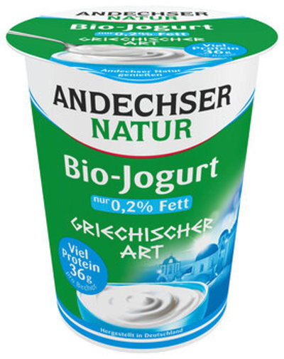 Produktfoto zu Andechser Joghurt griechische Art 0,2% 400g