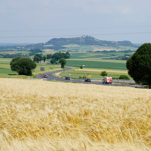 Lieferwagen vom Boßhammersch Hof vor der Amöneburg.