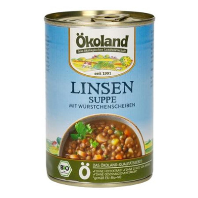 Produktfoto zu Ökoland Linsentopf mit Wurst 400g