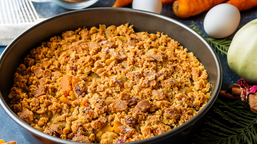 Rezeptbild für Apfelstreusel mit Möhrenteig