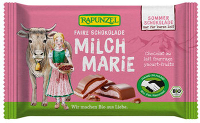 Produktfoto zu Rapunzel Milch Marie Schokolade mit roter Beeren-Joghurt-Füllung 100g