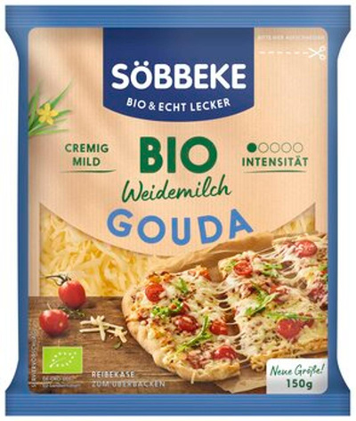 Produktfoto zu Söbbeke Weidemilch Reibekäse Gouda 150g