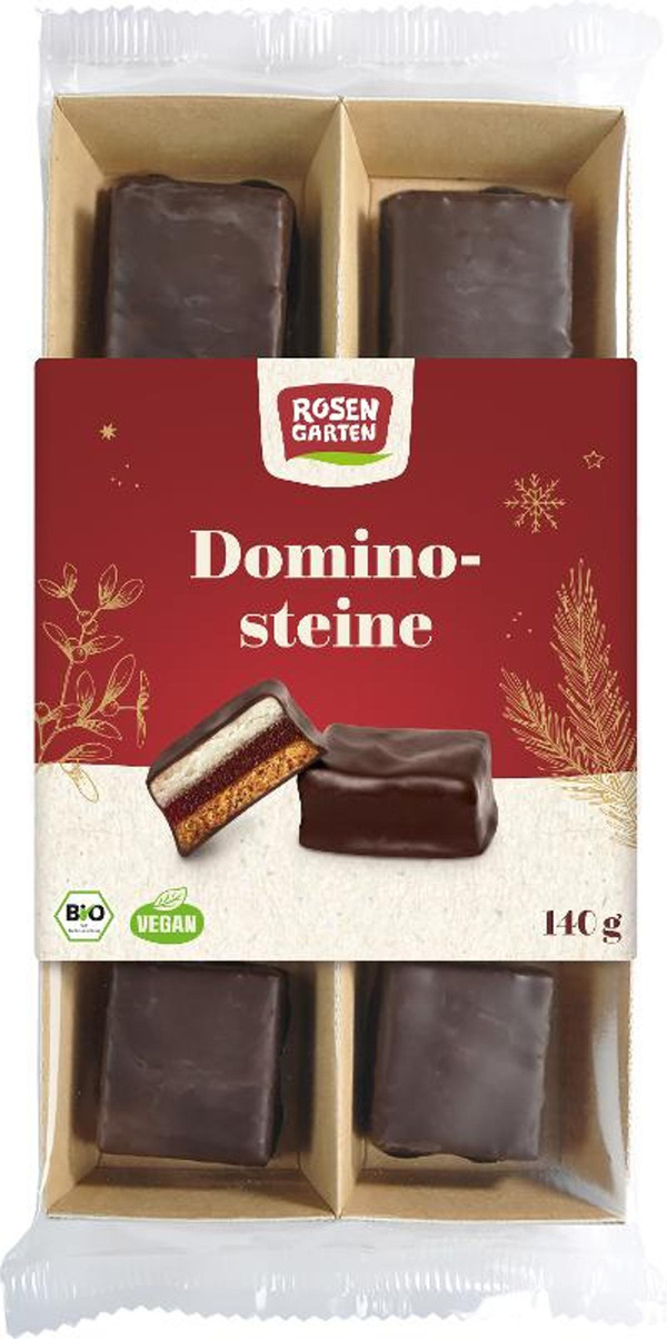 Produktfoto zu Rosengarten Dominosteine Zartbitter  140g