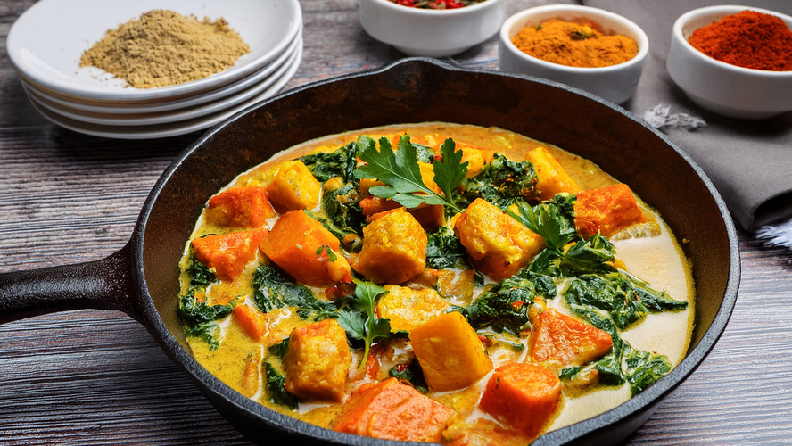 Rezeptbild für Süßkartoffeln mit Spinat