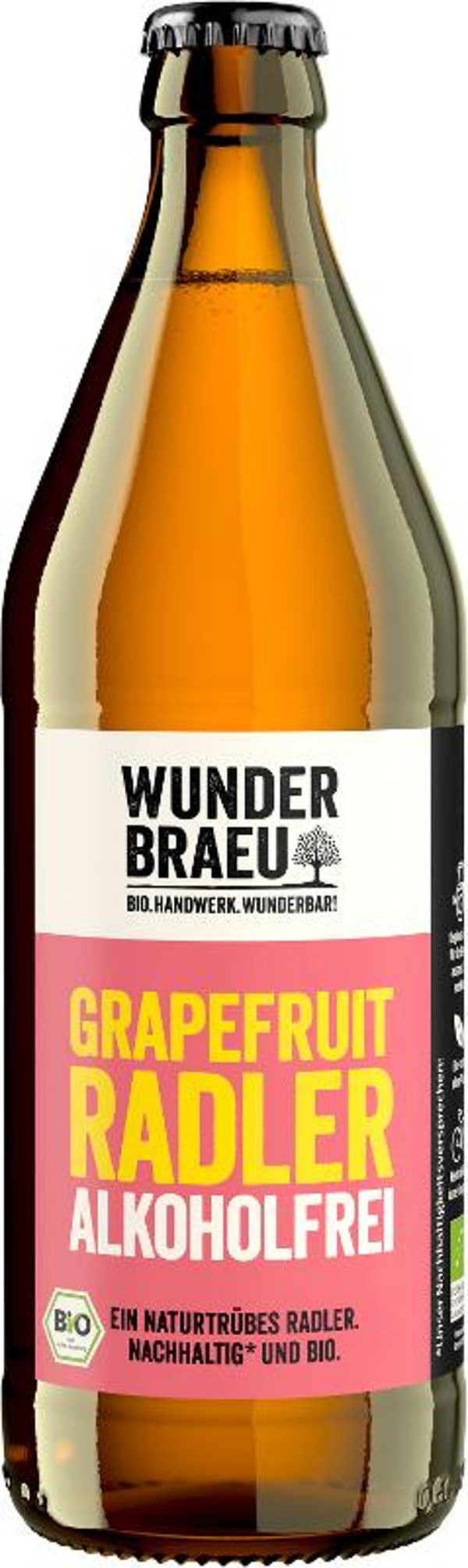 Produktfoto zu Wunderbräu Grapefruit Radler alkoholfrei 0,5l