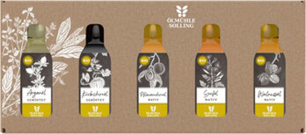 Produktfoto zu Geschenkset Kern-u. Nussöle 5x20ml