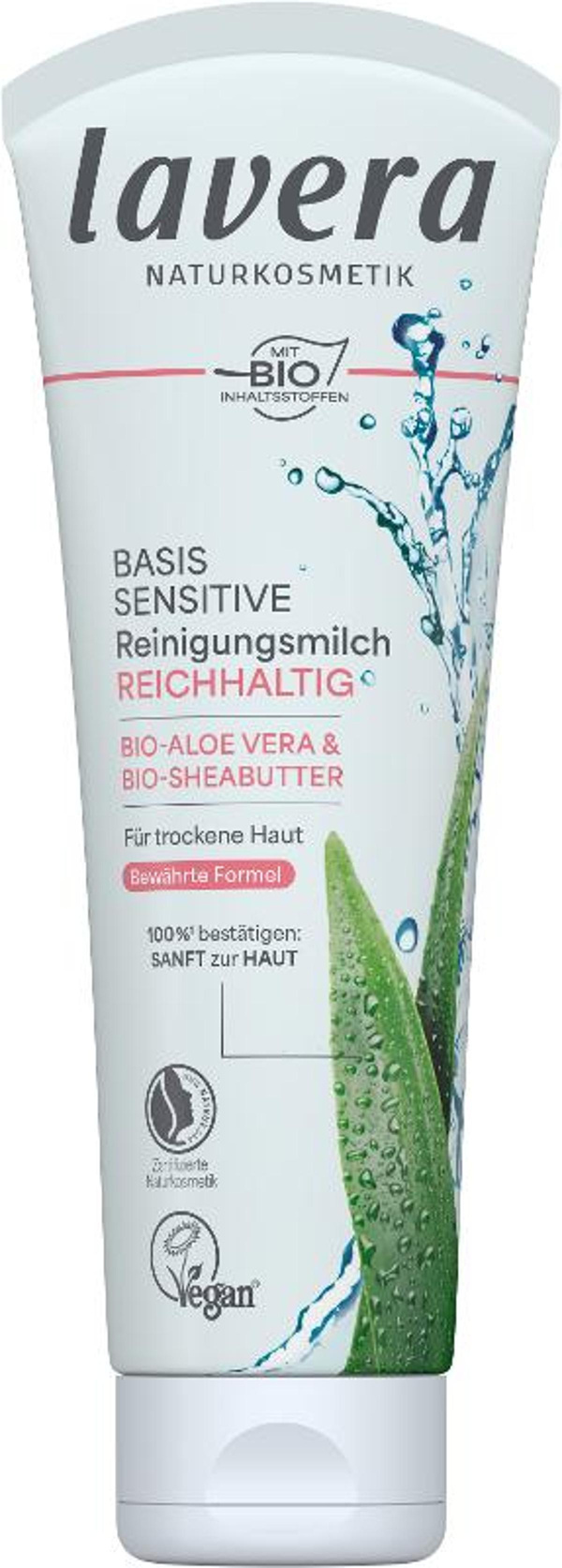 Produktfoto zu Lavera basis Reinigungsmilch 2 in 1, 125 ml