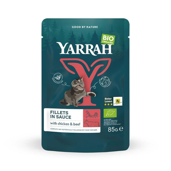 Produktfoto zu Yarrah Katzen Pouch Rinderfilets in Soße 85g