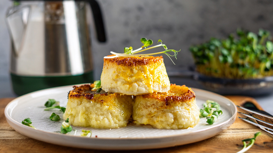 Rezeptbild für Pochierter Blumenkohl mit Sprossen