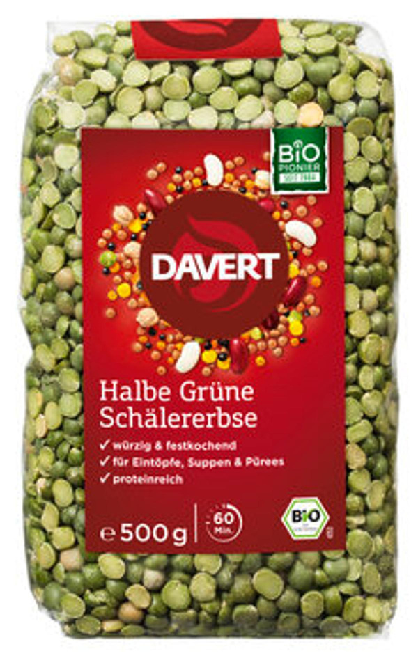 Produktfoto zu Davert Erbsen grün 500g