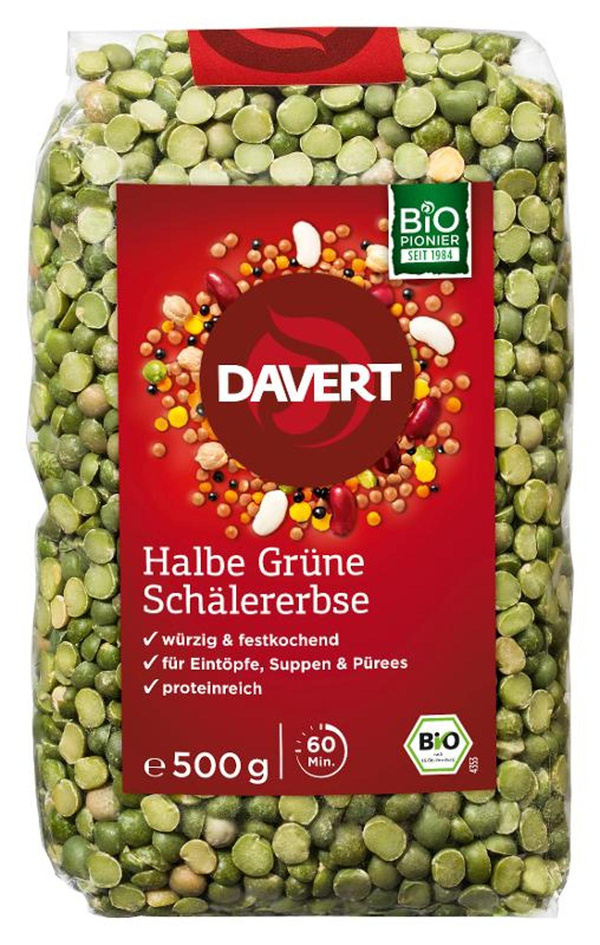 Produktfoto zu Davert Erbsen grün 500g