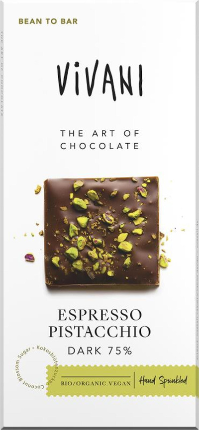 Produktfoto zu Vivani Espresso Pistacchio Dark 80g