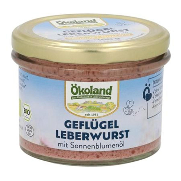 Produktfoto zu Ökoland Geflügel Leberwurst 160g
