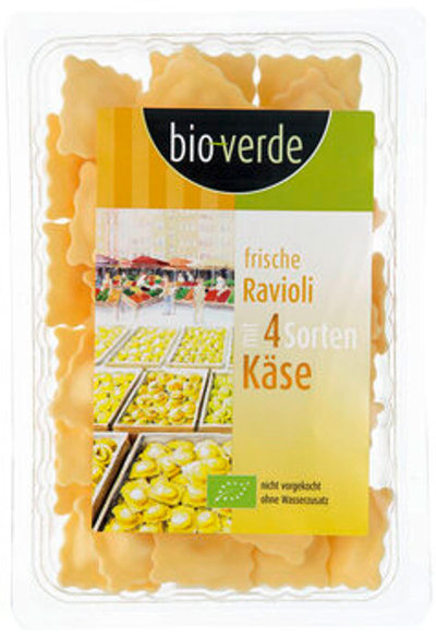 Produktfoto zu bioverde Ravioli mit 4 Sorten Käse 250g