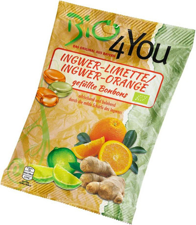 Produktfoto zu Bio4You Ingwer-Limette und Ingwer-Orange Bonbons 75g