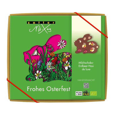 Produktfoto zu Zotter Hasi Milchschoko & Erdbeer de Luxe 100g