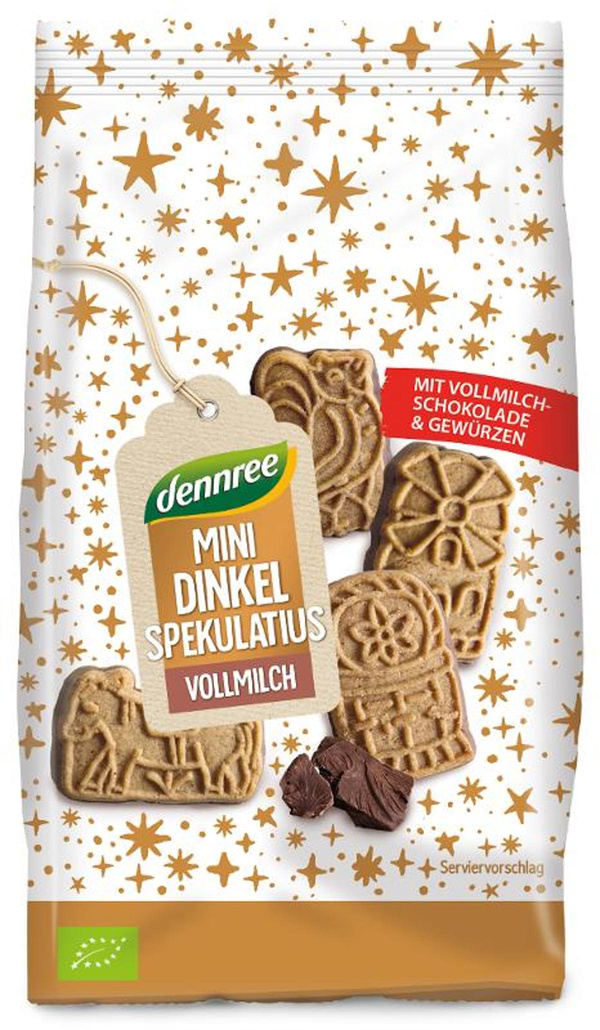 Produktfoto zu dennree Mini Dinkel-Spekulatius mit Vollmilch 125g