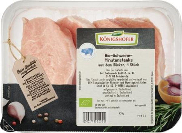 Produktfoto zu Königshofer Minutensteaks Natur ca. 320g
