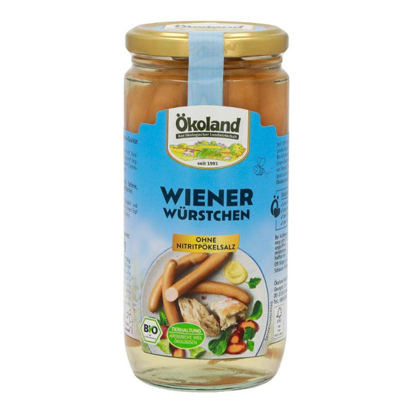 Produktfoto zu Ökoland Wiener Würstchen im Glas 380g