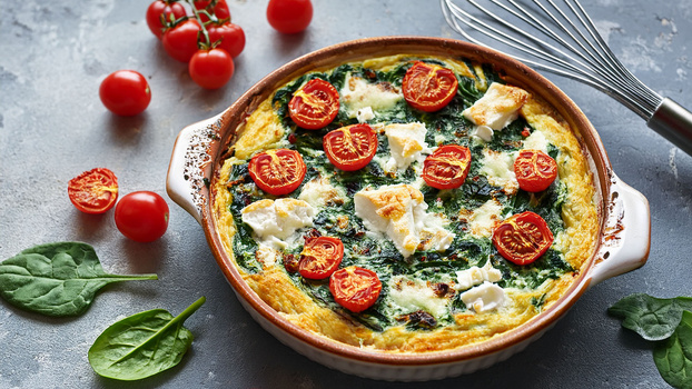 Rezeptbild für Tomaten-Spinat-Frittata mit  Feta