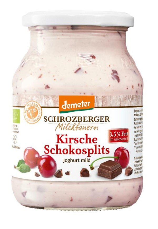 Produktfoto zu Schrozberger Joghurt Kirsche Schokosplits 3,5% 500g