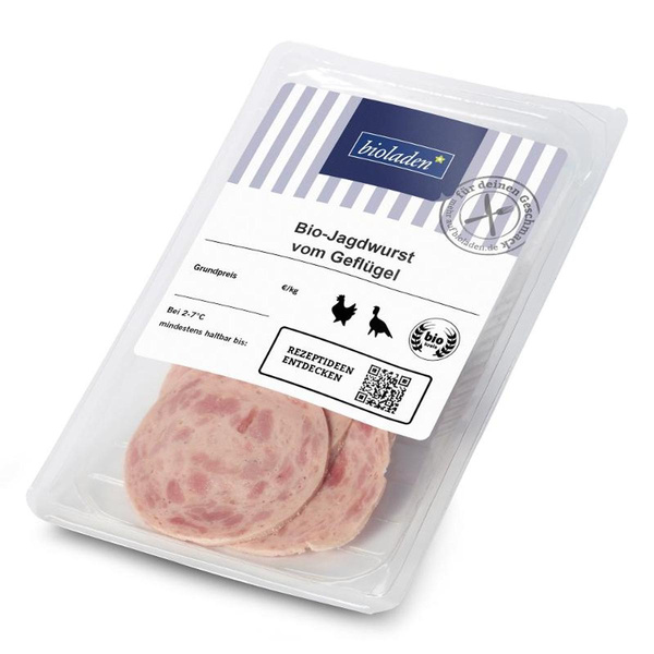 Produktfoto zu Bioladen Jagdwurst vom Geflügel 80g