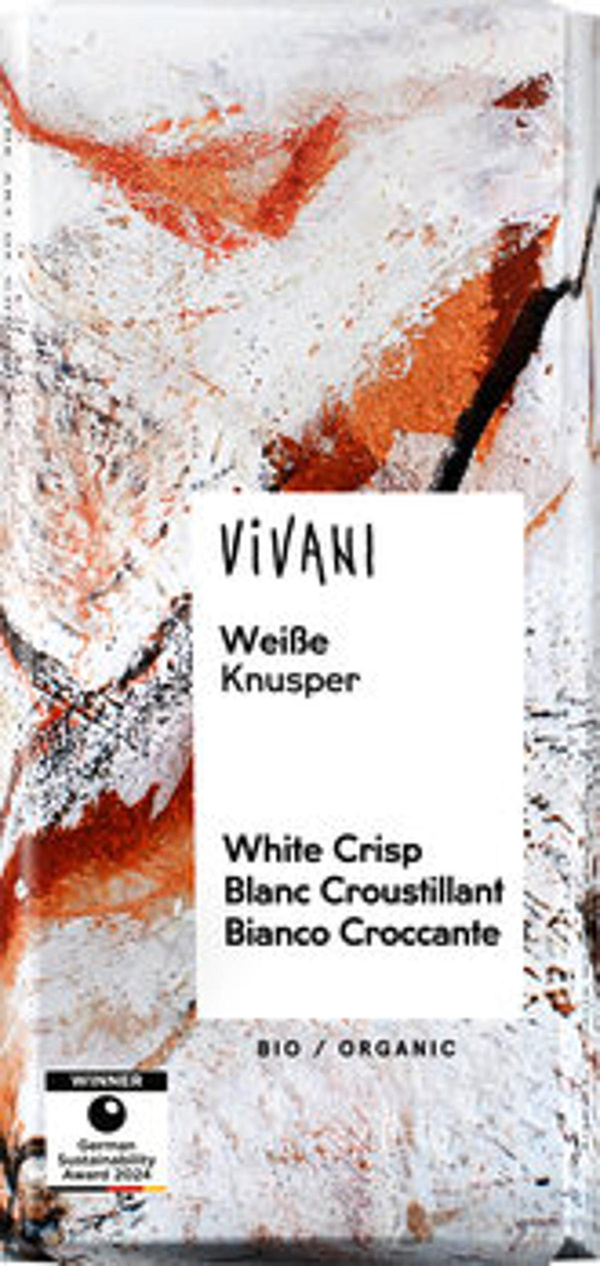 Produktfoto zu Vivani Weisse Knusper Schokolade 100g