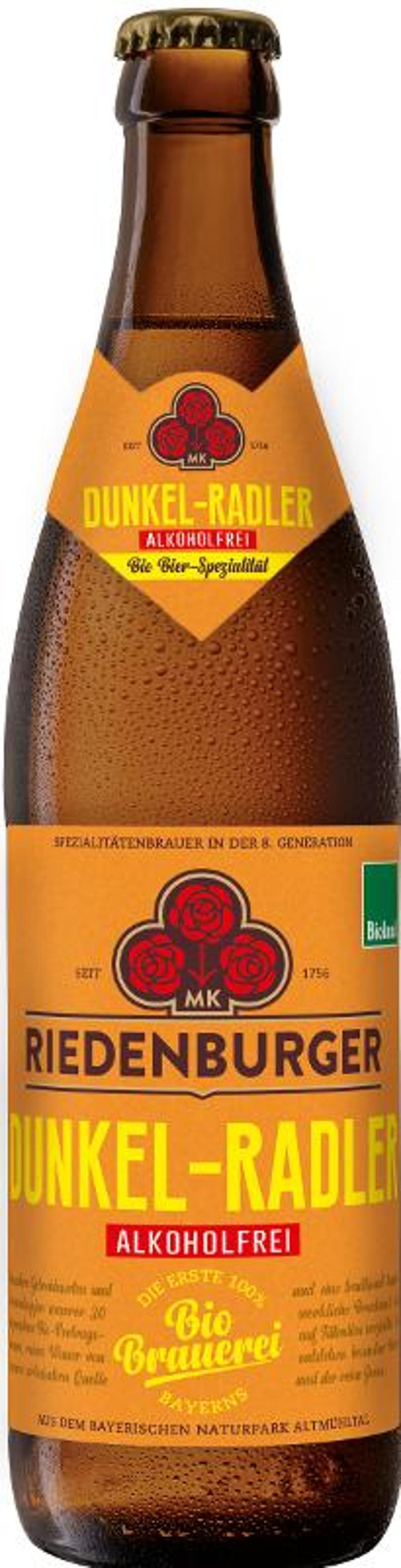 Produktfoto zu Riedenburger Dunkel Radler alkoholfrei 0,5L