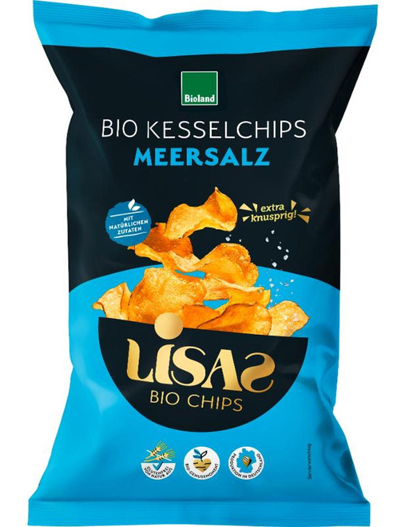 Produktfoto zu Lisas Bio-Kesselchips Meersalz 115g