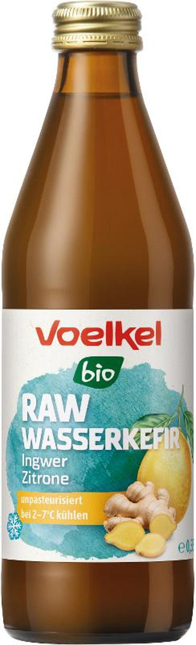 Produktfoto zu Voelkel RAW Wasserkefir Zitrone Ingwer 0,33L