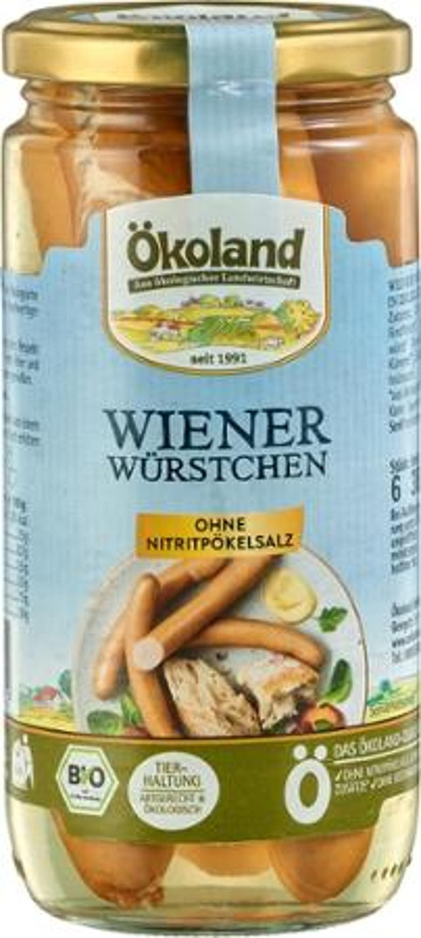 Produktfoto zu Ökoland Wiener Würstchen im Glas 380g