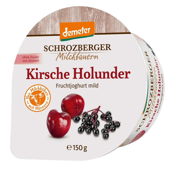 Produktfoto zu Schrozberger Joghurt Kirsche Holunder 3,5% 150g