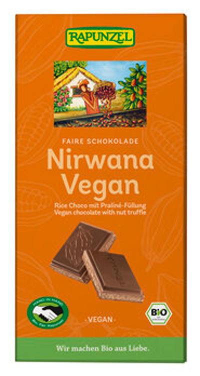 Produktfoto zu Rapunzel Nirwana vegane Schokolade mit Praliné Füllung 100g