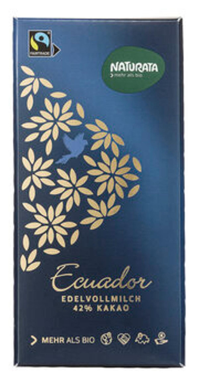 Produktfoto zu Naturata Edelvollmilch-Schokolade Ecuador 100 g