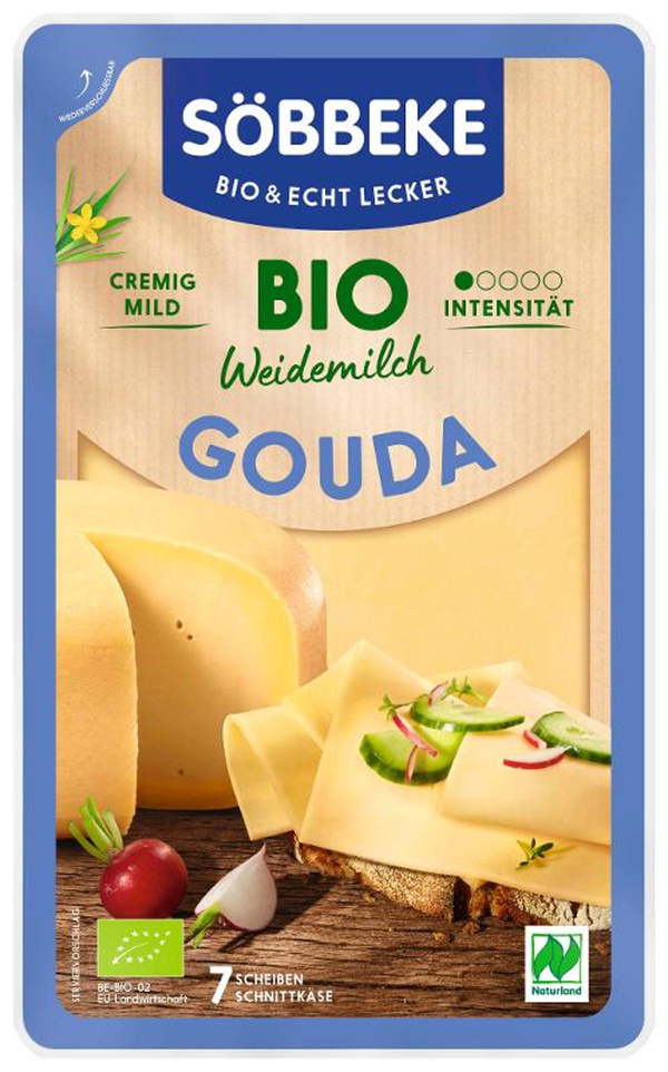 Produktfoto zu Söbbeke Weidemilch Gouda jung in Scheiben 125g