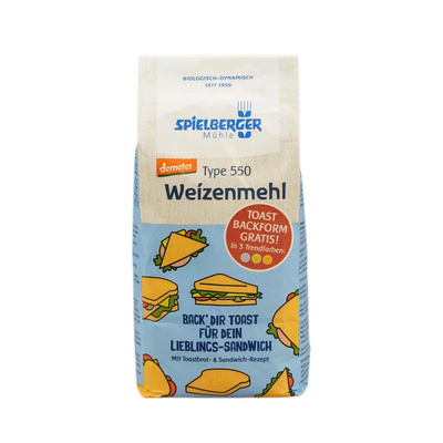 Produktfoto zu Spielberger Weizenmehl 550 mit Papierbackform