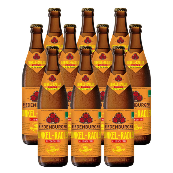 Produktfoto zu Kiste Riedenburger Dunkel Radler alkoholfrei 10x0,5L