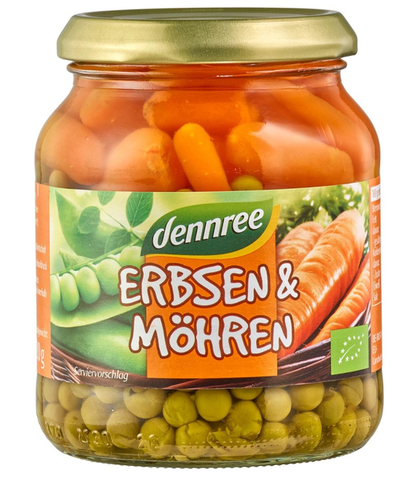 Produktfoto zu dennree Erbsen & Möhren 660g