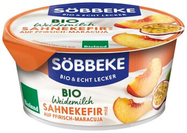 Produktfoto zu Söbbeke Weidemilch Sahne Kefir Pfirsich-Maracuja 10% 150g