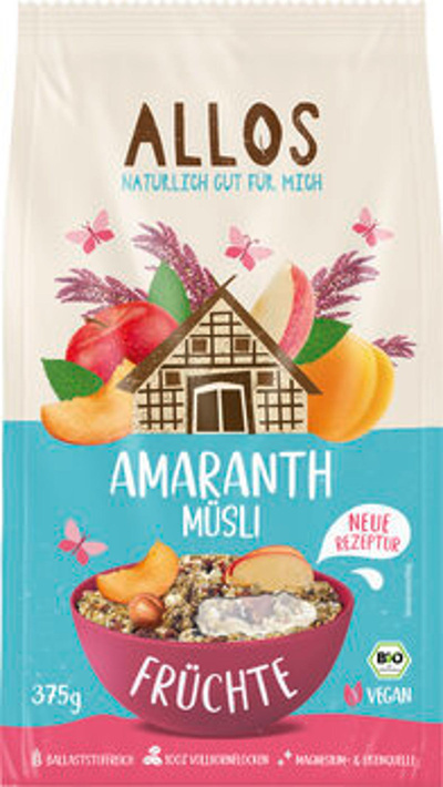 Produktfoto zu Allos Amaranth Früchte Müsli 375g