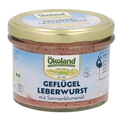 Produktfoto zu Ökoland Geflügel Leberwurst 160g