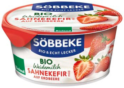 Produktfoto zu Söbbeke Weidemilch Sahne Kefir Erdbeere 10% 150g