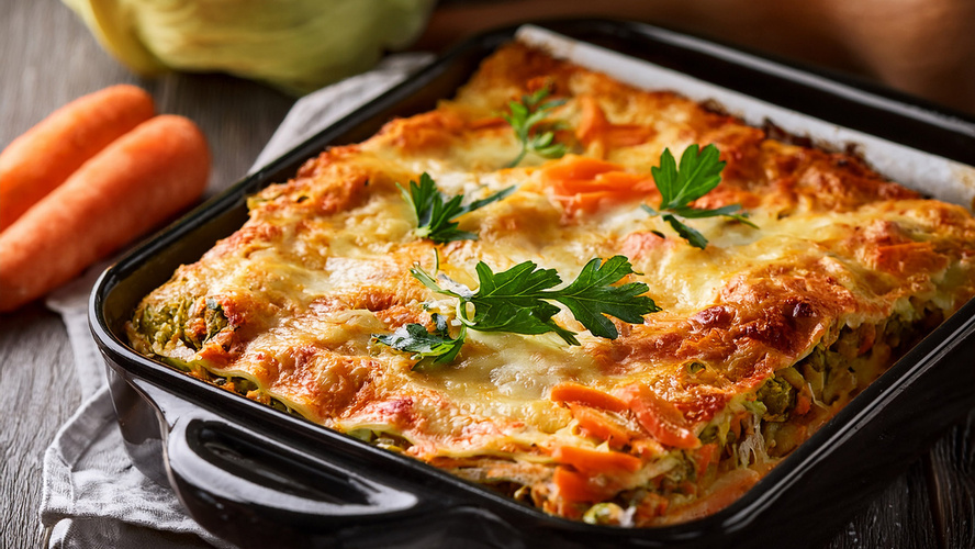 Rezeptbild für Gemüselasagne mit Spitzkohl und Möhren