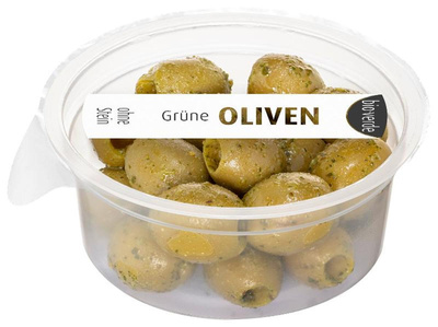 Produktfoto zu Bioverde Grüne Oliven ohne Stein, mariniert 80g