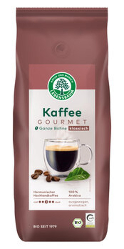 Produktfoto zu Lebensbaum Gourmet Kaffee klassische Bohne 1kg