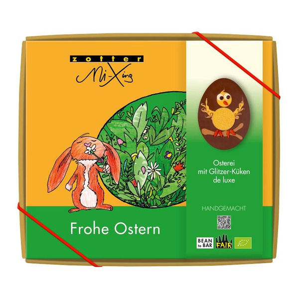 Produktfoto zu Zotter Osterei mit Glitzer-Küken de Luxe 100g