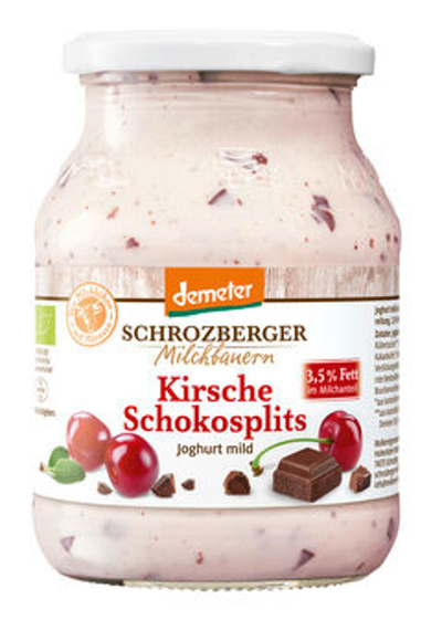 Produktfoto zu Schrozberger Joghurt Kirsche Schokosplits 3,5% 500g