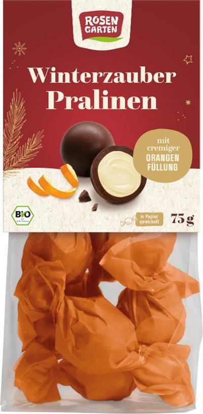 Produktfoto zu Rosengarten Winterzauber Pralinen Orange 75g