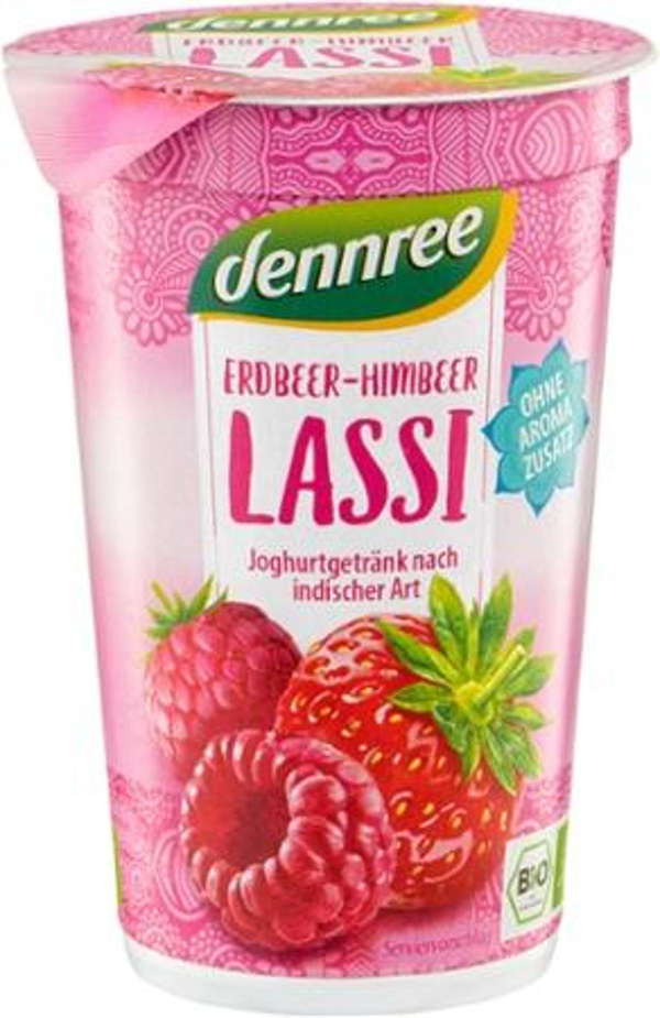 Produktfoto zu dennree Lassi Erdbeere-Himbeere 250ml