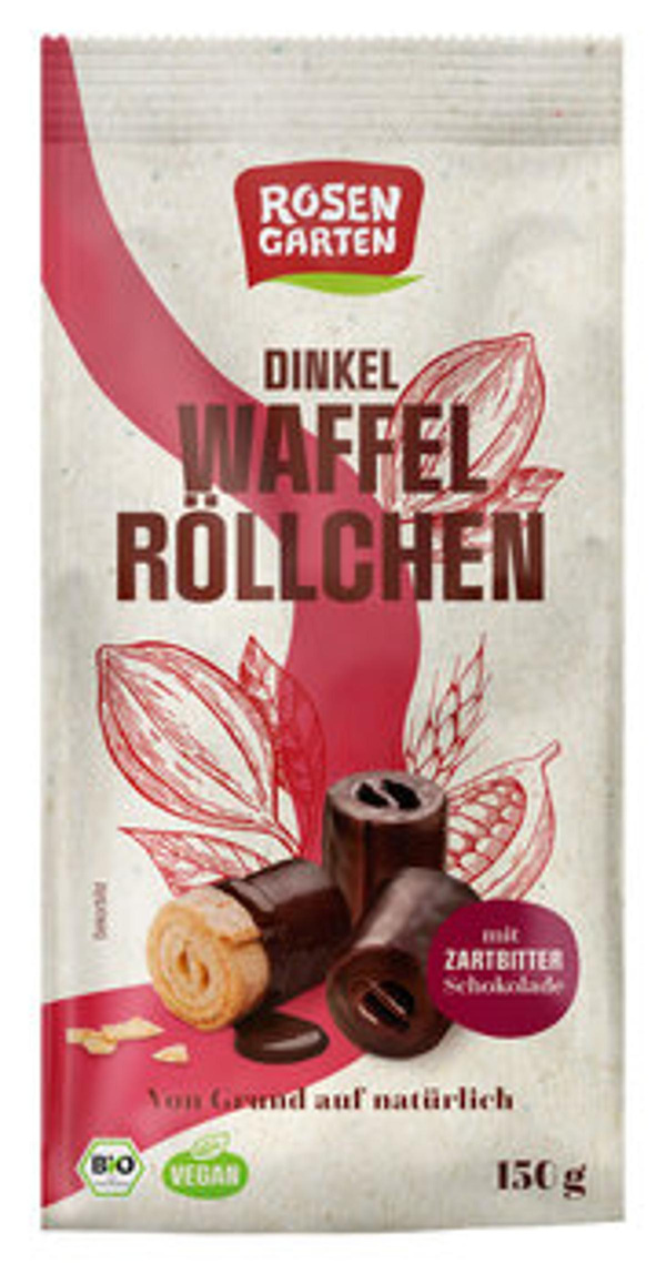 Produktfoto zu Rosengarten Waffelröllchen Zartbitter 150g